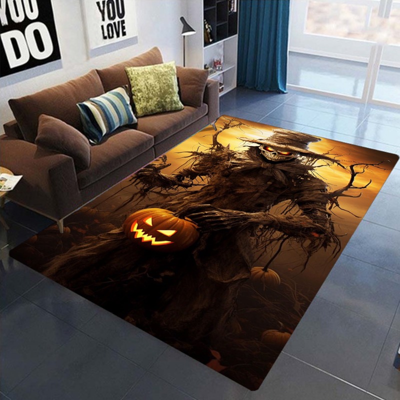 Commercial Printing Supplies Usa - ハロウィンカーペットマットラグホラーホラーシェードカボチャランタンコウモリプリント屋内リビングルーム家の装飾お祝いパーティー用品
