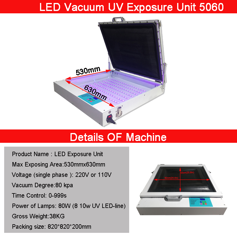 50×60cm真空UV LEDスクリーン印刷露光ユニット、ス - Commercial Uv Printing のレビューと価格