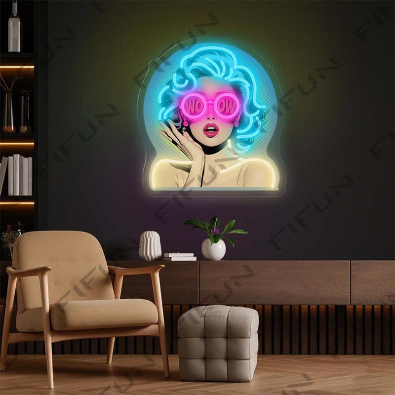 WOWカールガールネオンサインUVプリントウォールアート、U - Commercial Uv Printing のレビューと価格